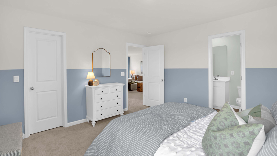 bedroom with natural lighting and carpet flooring