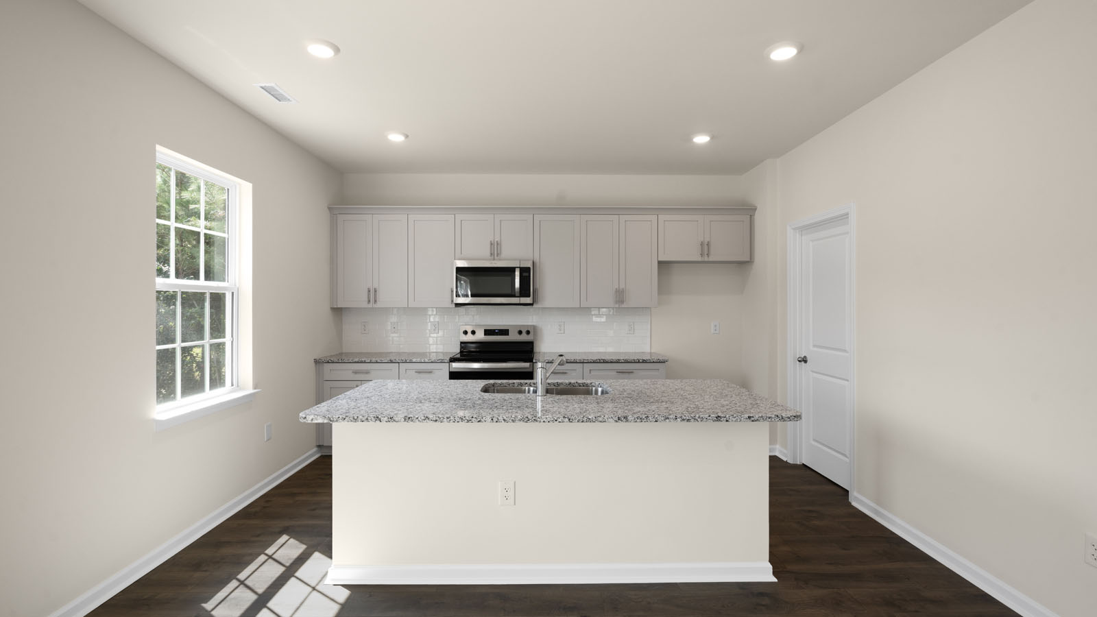Kitchen with stainless steel appliances