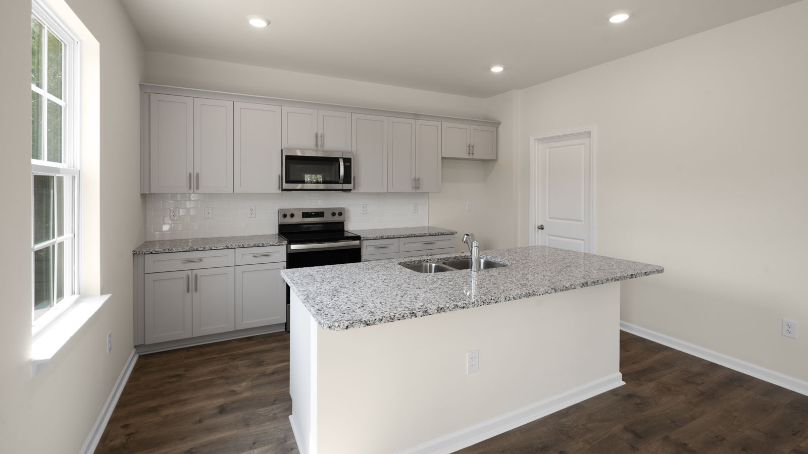 Kitchen with stainless steel appliances