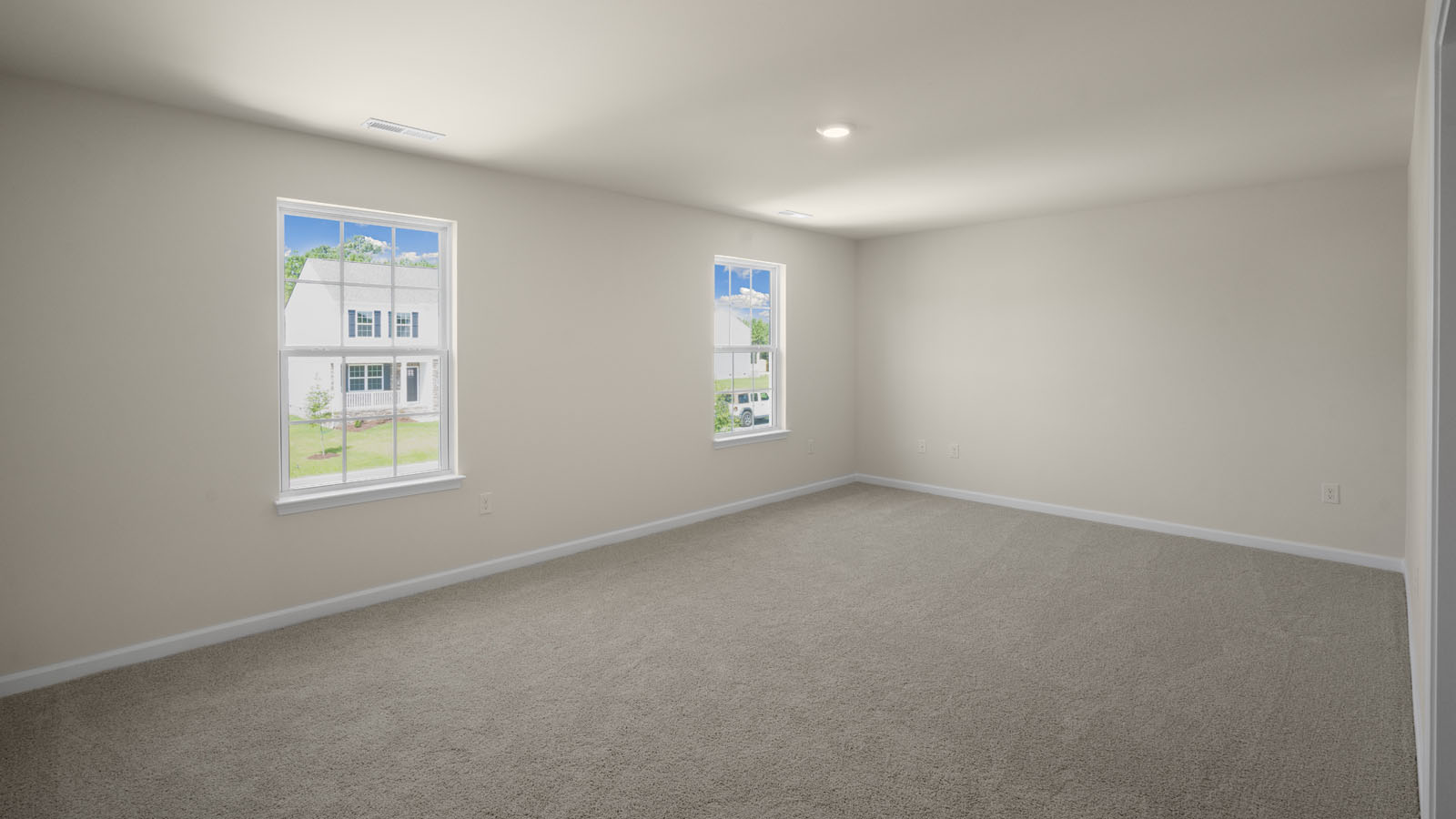 Bedroom with carpet flooring