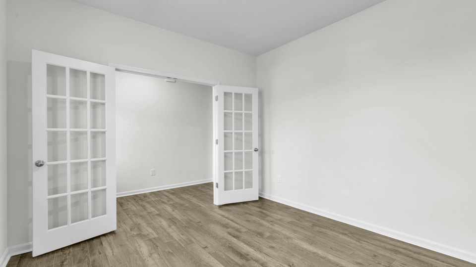 Flex room with french doors