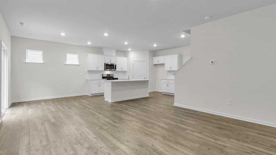 Living area with revwood flooring