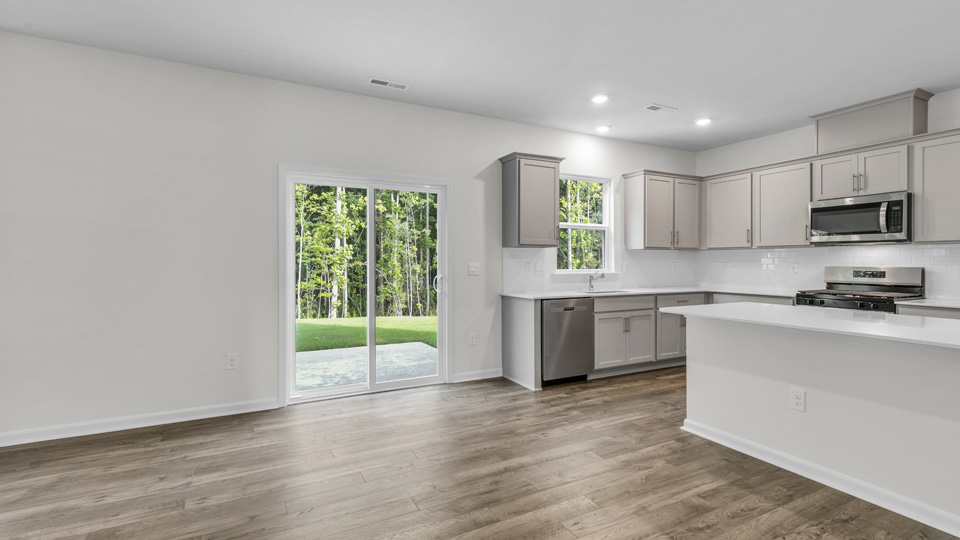 Living area with revwood flooring