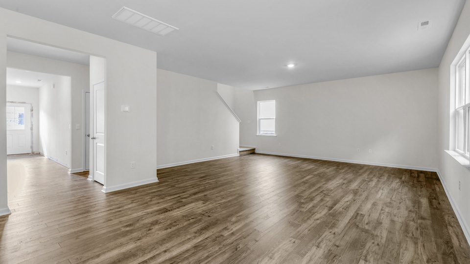 Living area with revwood flooring