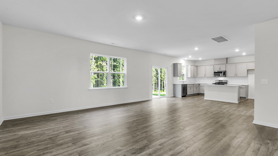 Living area with revwood flooring