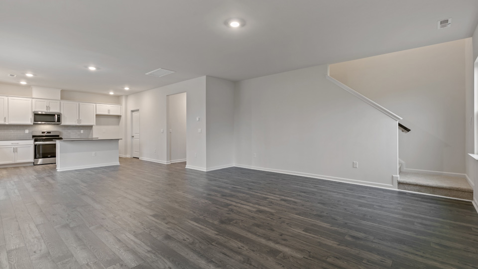Living area with revwood flooring