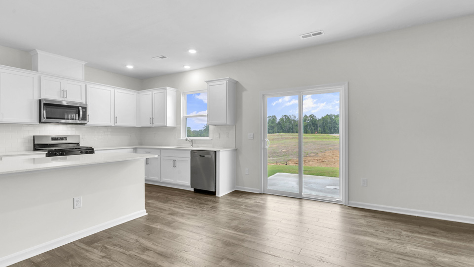 Kitchen with white cabinets
