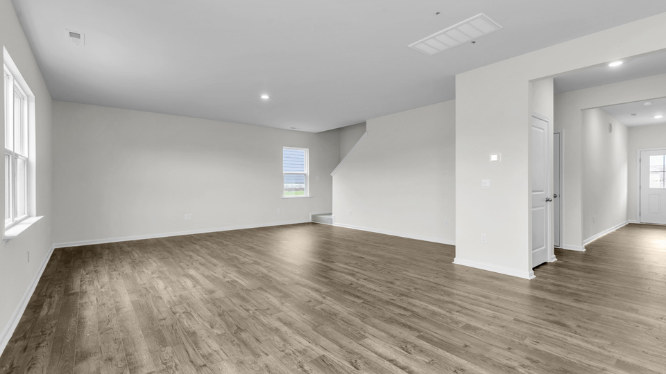 Living area with revwood flooring