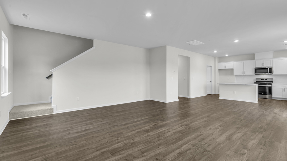 Living area with revwood flooring