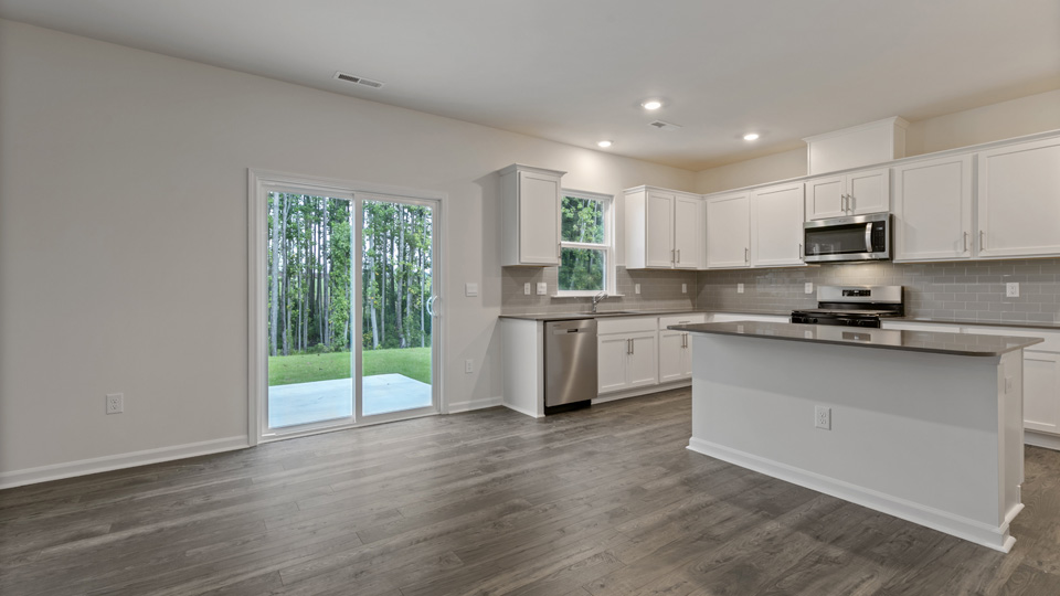 Living area with revwood flooring