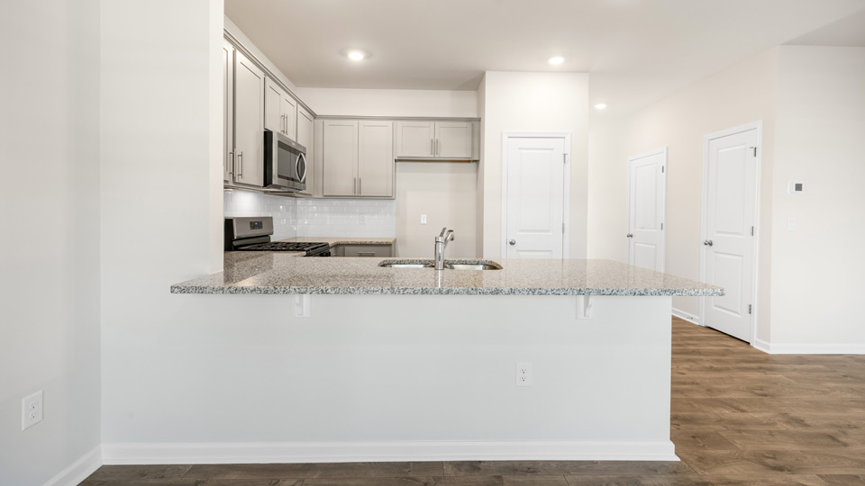 Kitchen with stainless steel appliances