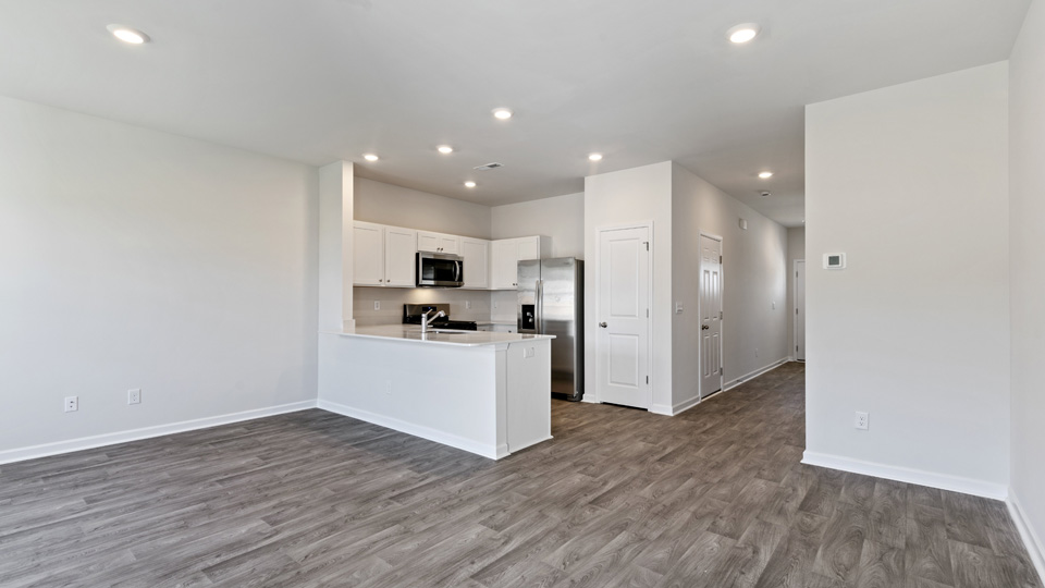 Kitchen with stainless steel appliances