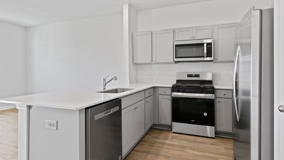 Kitchen with quartz countertops