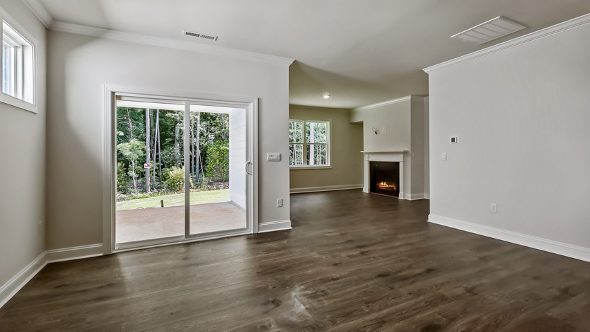 Living area with revwood flooring