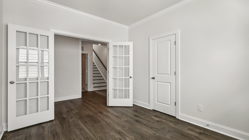 Flex room with french doors