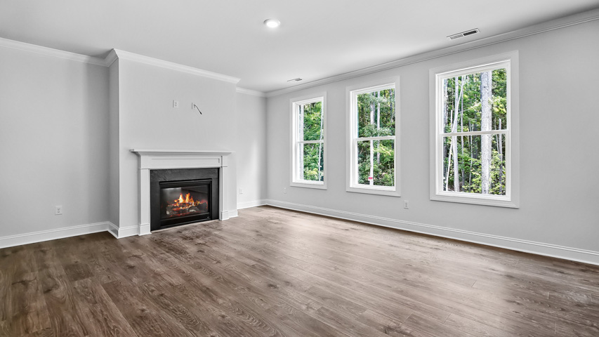 Living area with revwood flooring