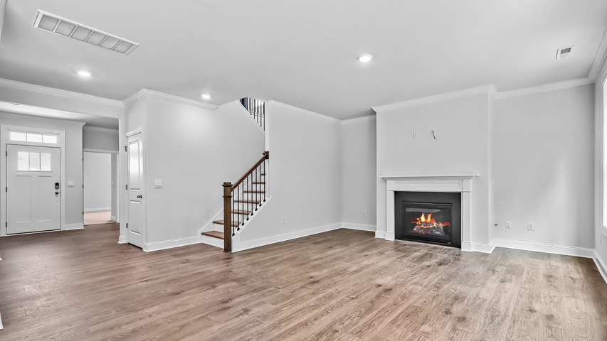 Living area with revwood flooring
