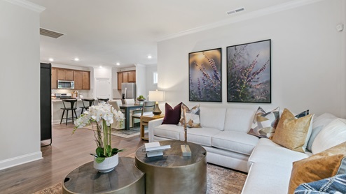 living room with sectional couch