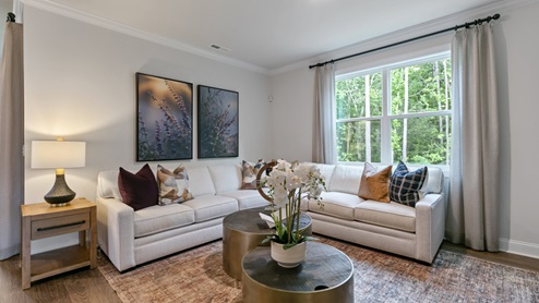 living room with sectional couch