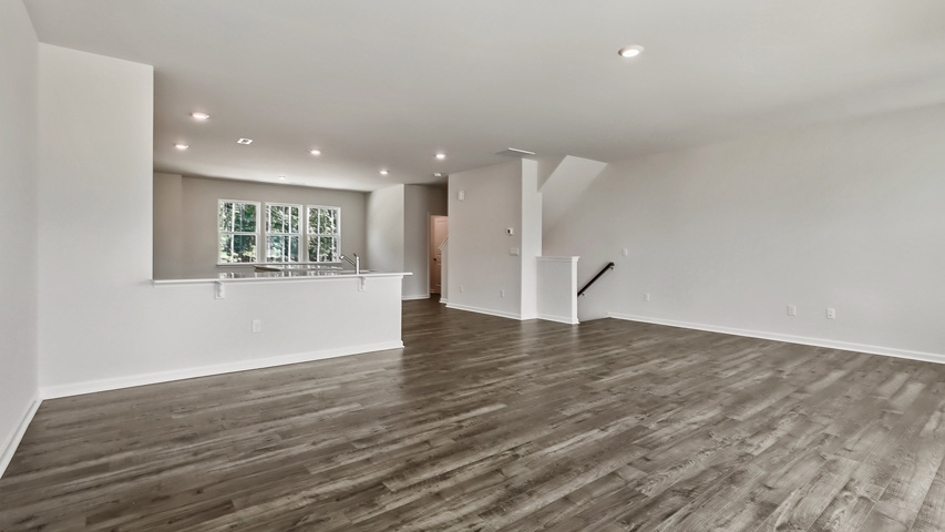Living area with revwood flooring