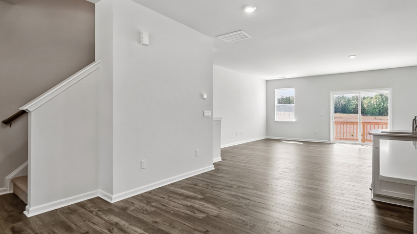 Living area with revwood flooring