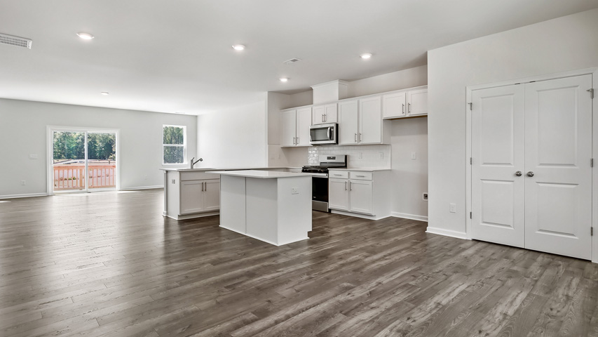 Living area with revwood flooring
