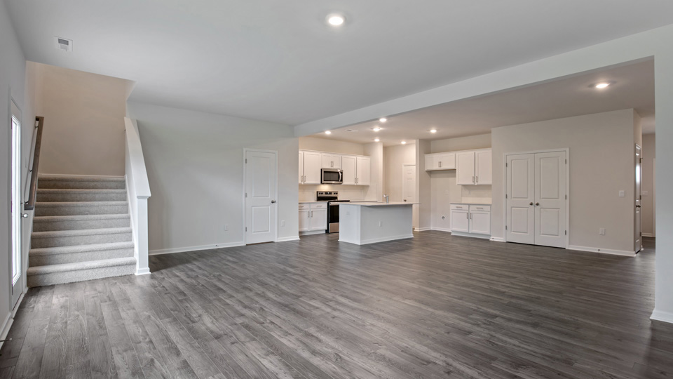 Living area with revwood flooring