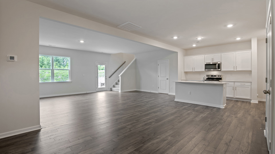 Living area with revwood flooring