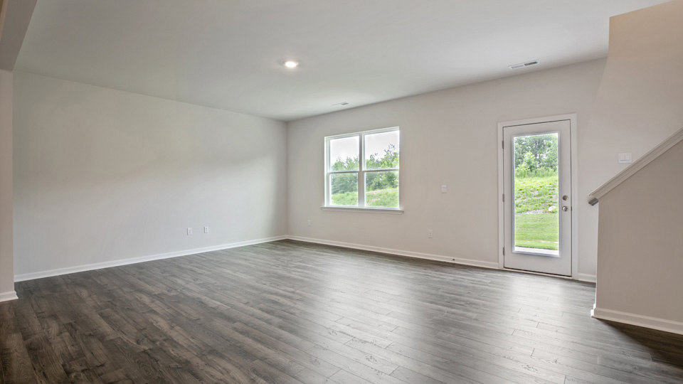 Living area with revwood flooring
