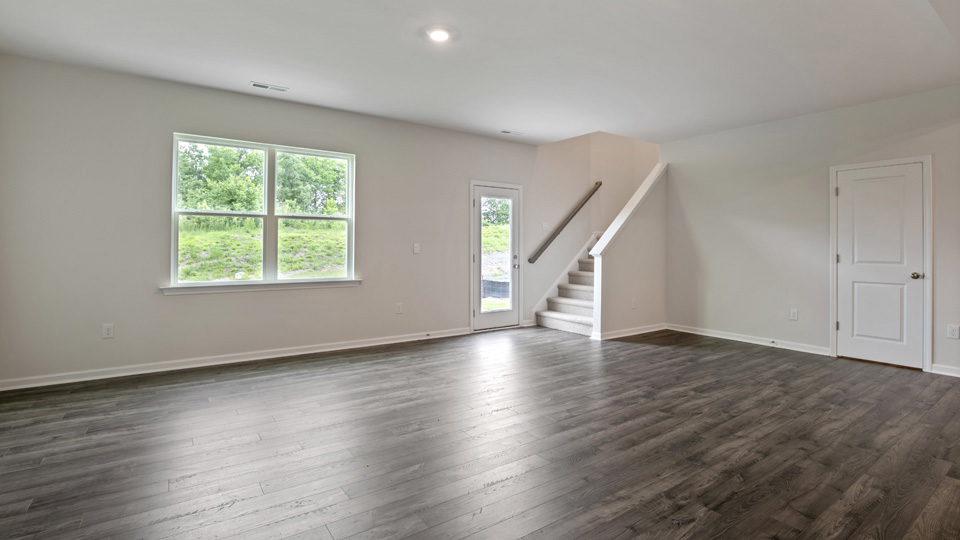 Living area with revwood flooring