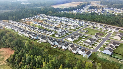Drone shot of overall community