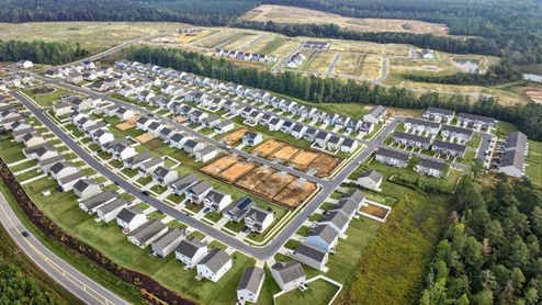 Drone shot of overall community