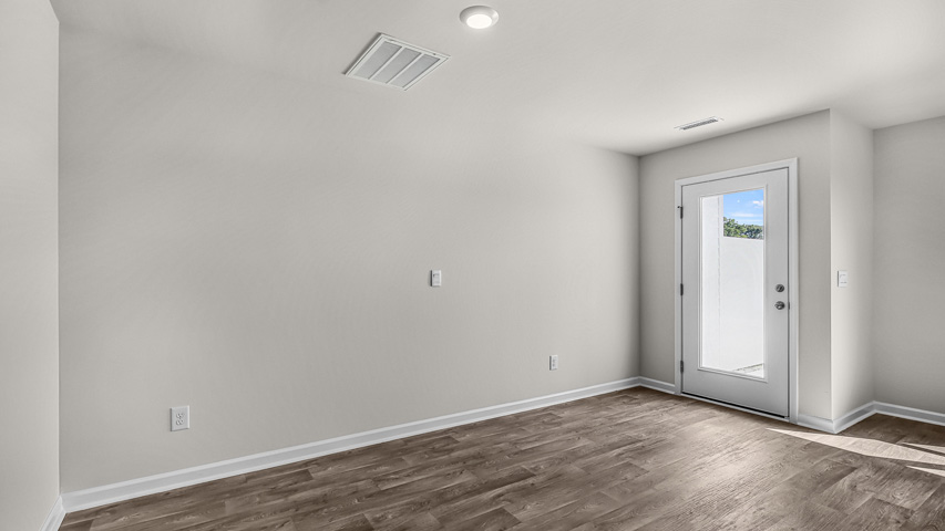 Living area with revwood flooring