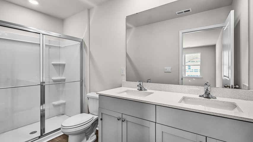 Bathroom with quartz countertops