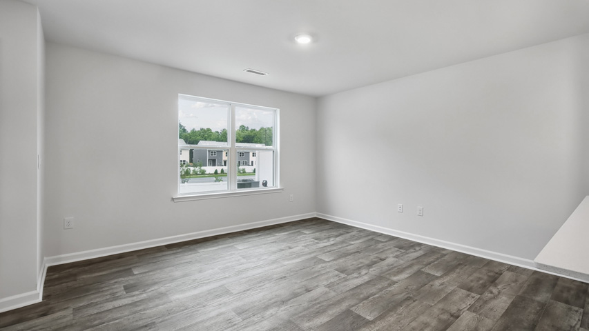Living area with revwood flooring