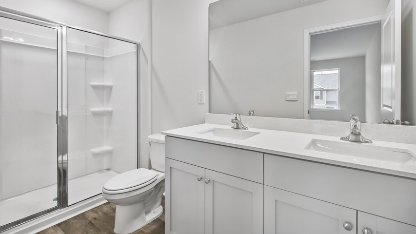 Bathroom with quartz countertops