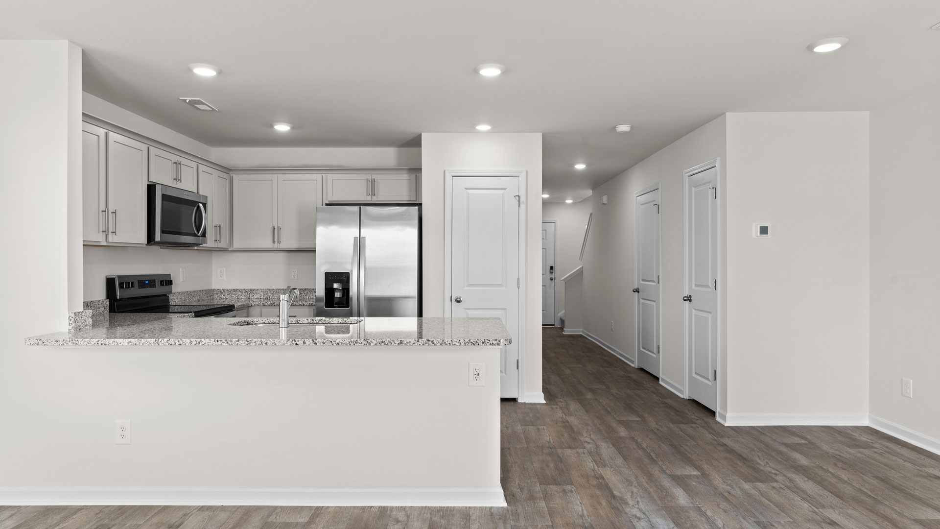 Living area with revwood flooring