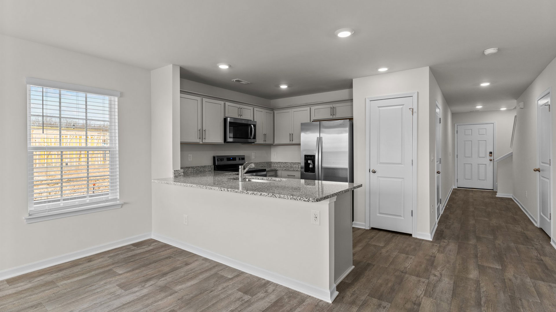 Kitchen with stainless steel appliances