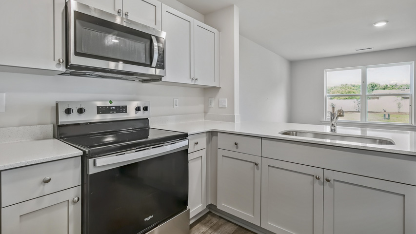 Kitchen with quartz countertops
