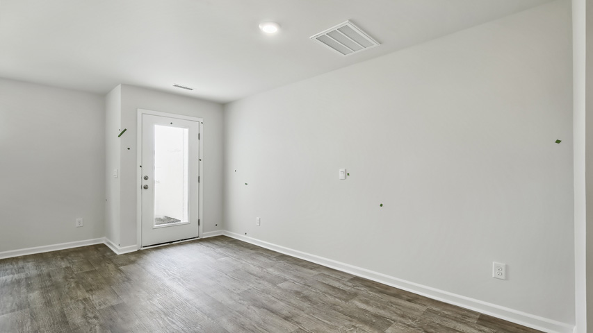 Living area with revwood flooring
