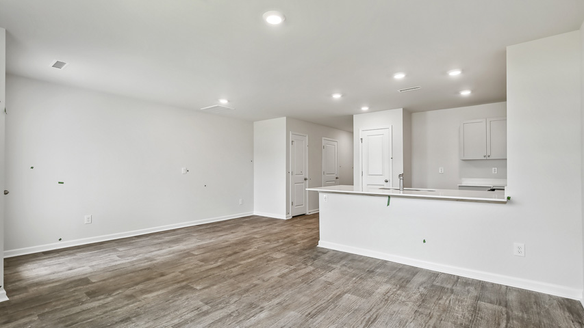 Living area with revwood flooring