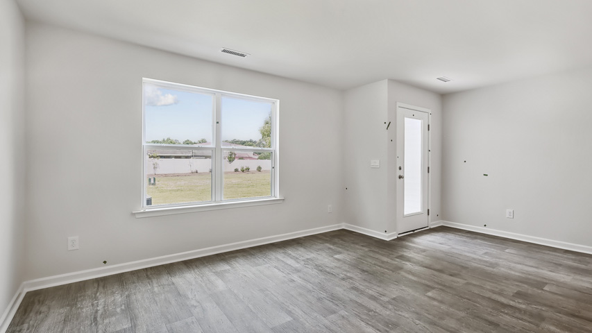 Living area with revwood flooring