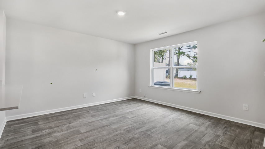 Living area with revwood flooring