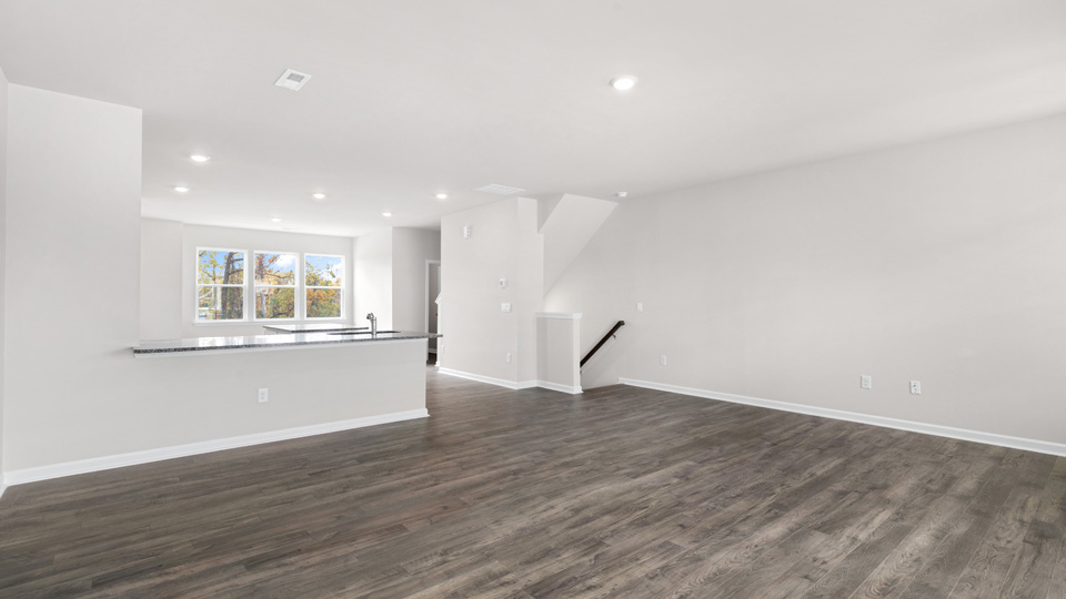 Living area with revwood flooring