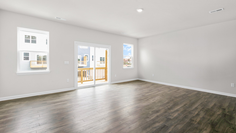 Living area with revwood flooring