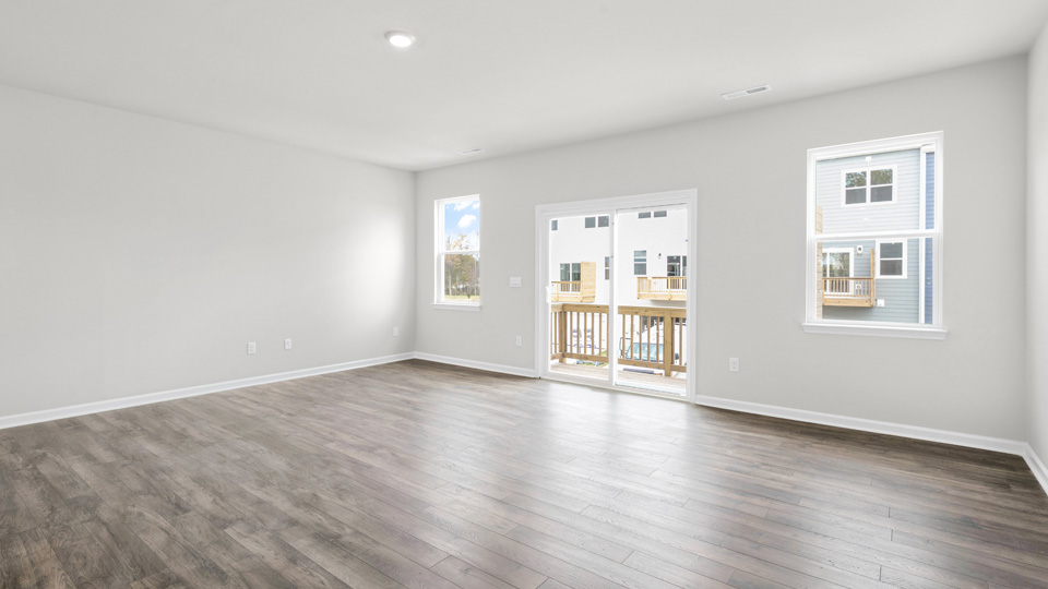 Living area with revwood flooring