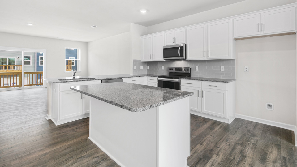 Kitchen with white cabinets