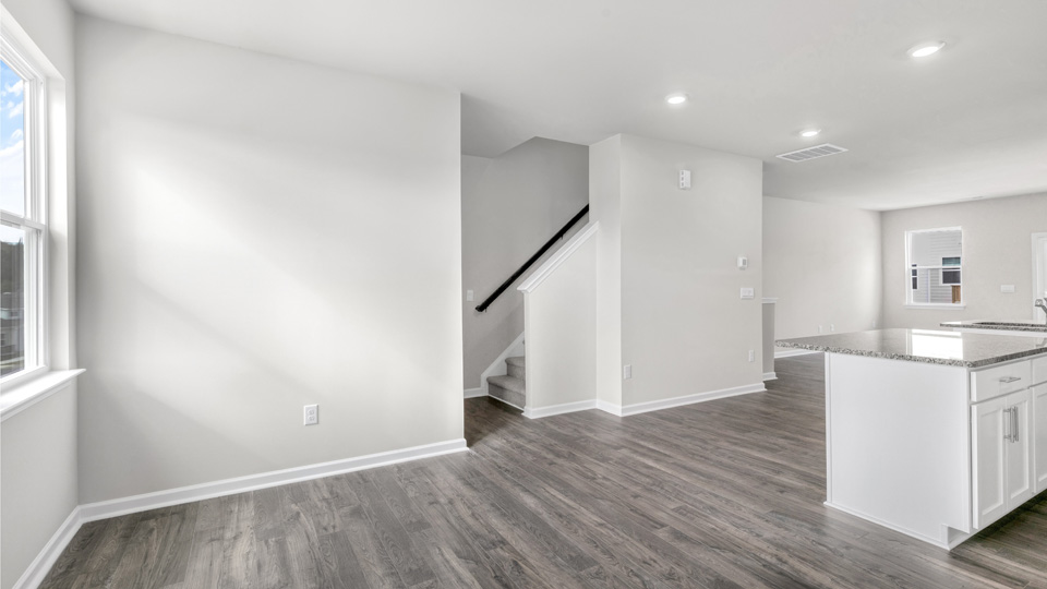 Living area with revwood flooring
