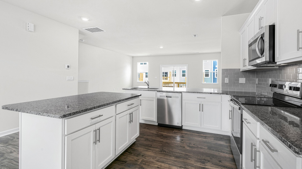 Kitchen with white cabinets