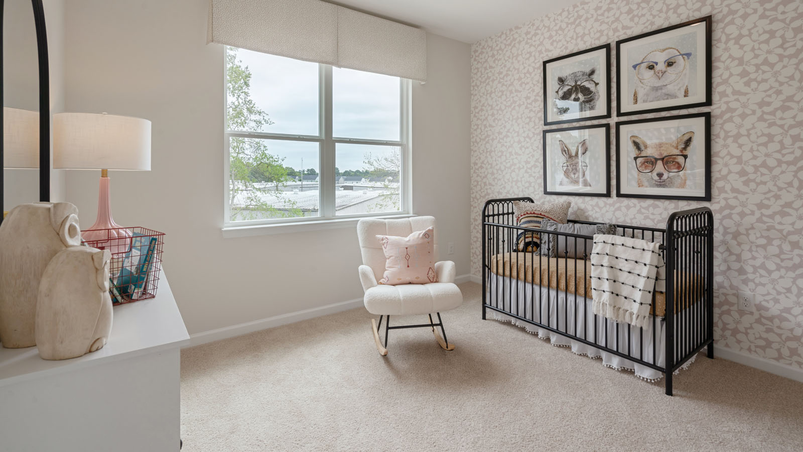 Bedroom with natural lighting and carpet flooring